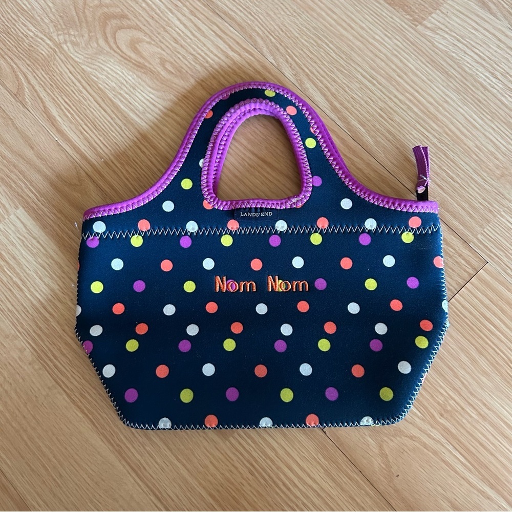 Lands’ End Kids Polka Dot Nom Nom Lunch Bag